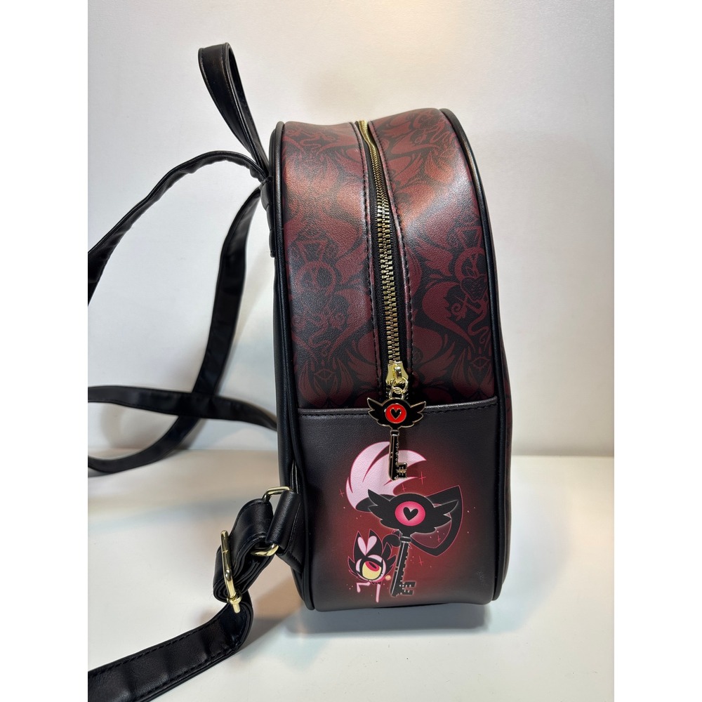Hot Topic Hazbin Hotel Mini Backpack Red Black Charlie Alastor Angel Dust - Picture 3 of 7